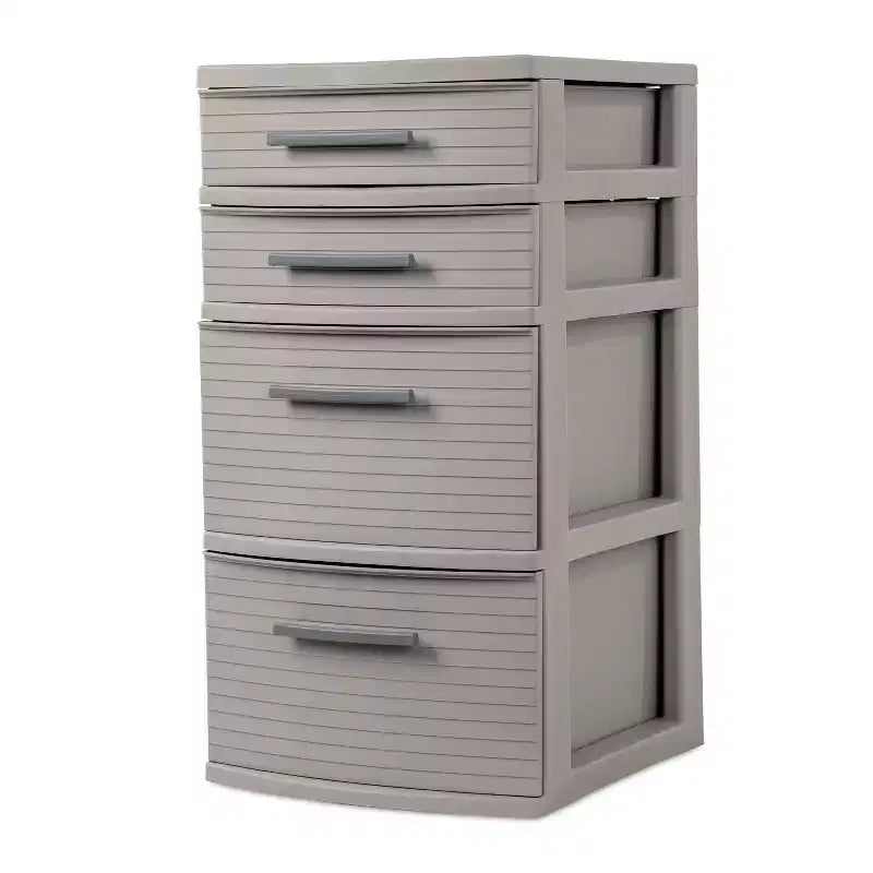 4 Drawer Weave Tower Dark Gray - m™: Plastic Storage Organizer, Portable Utility Drawers, Universal Storage