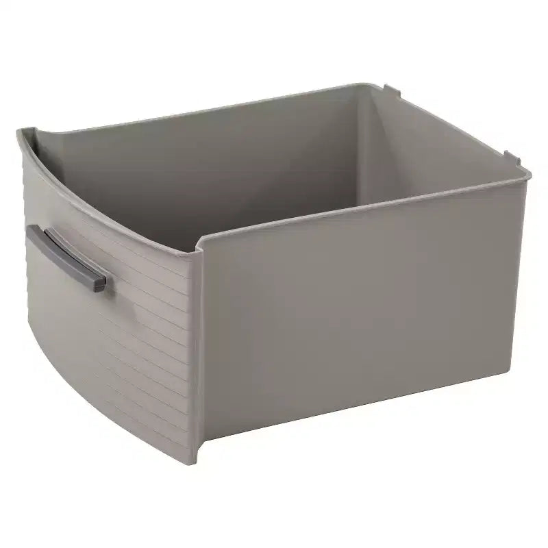 Tour de rangement 4 tiroirs tressés gris foncé - m™ : Organisateur de rangement en plastique, tiroirs utilitaires portables, rangement universel