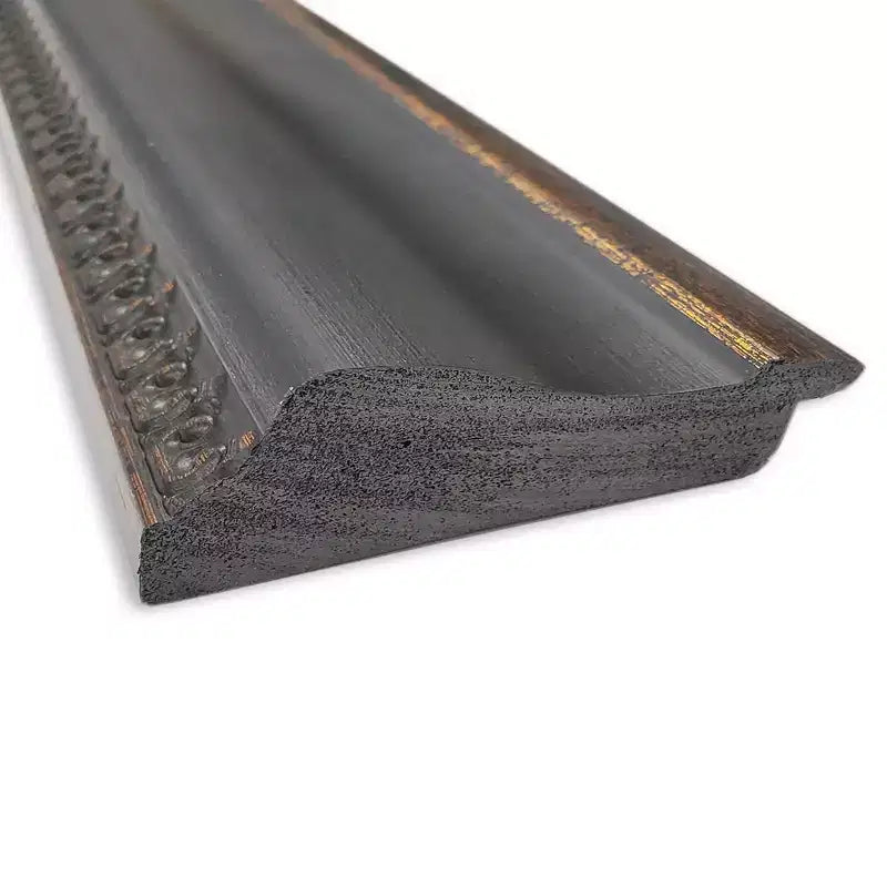 Miroir pleine longueur encadré noir pour porte - : Cadre en polystyrène, fixation murale ou à la porte
