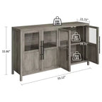Meuble buffet de ferme moderne - Bahut avec portes vitrées et rangement pour la salle à manger et le salon