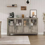Meuble buffet de ferme moderne - Bahut avec portes vitrées et rangement pour la salle à manger et le salon