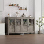 Meuble buffet de ferme moderne - Bahut avec portes vitrées et rangement pour la salle à manger et le salon