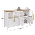 Meuble buffet de ferme moderne - Bahut avec portes vitrées et rangement pour la salle à manger et le salon