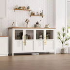 Meuble buffet de ferme moderne - Bahut avec portes vitrées et rangement pour la salle à manger et le salon