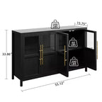 Meuble buffet de ferme moderne - Bahut avec portes vitrées et rangement pour la salle à manger et le salon