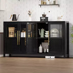 Meuble buffet de ferme moderne - Bahut avec portes vitrées et rangement pour la salle à manger et le salon