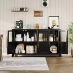 Meuble buffet de ferme moderne - Bahut avec portes vitrées et rangement pour la salle à manger et le salon