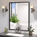  40 x 30 Inch Wall Mounted Mirror, Rectangular Aluminum Alloy Frame Decorative Mirror for Bathroom, Living Room, Bedroom