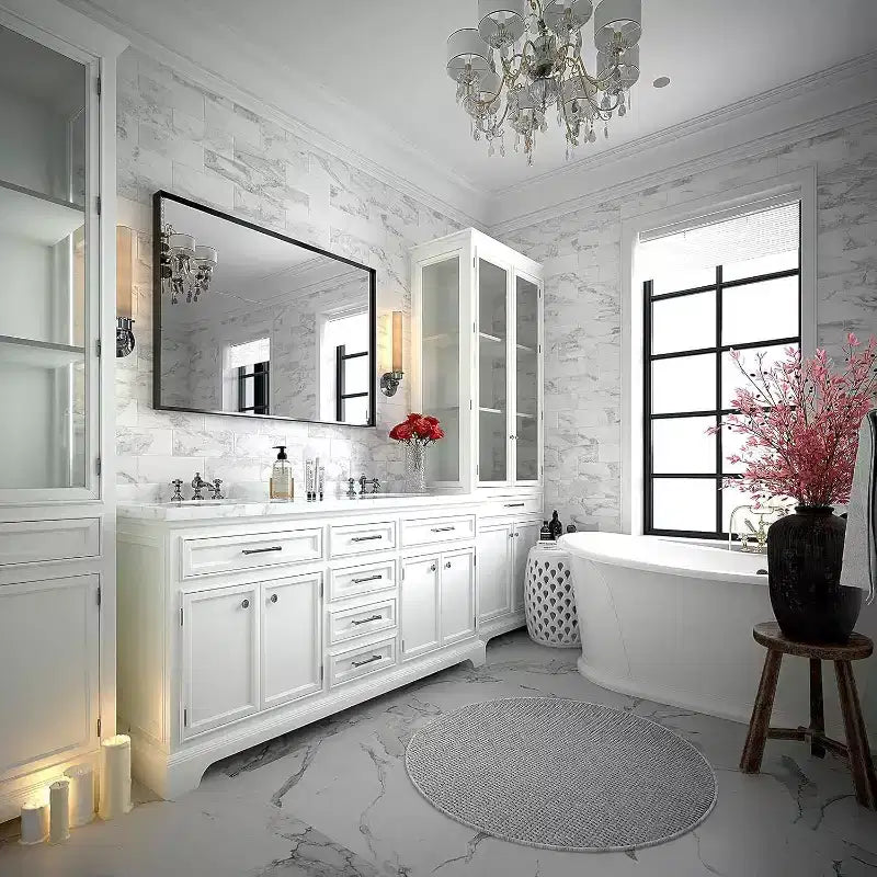 Miroir mural 40 x 30 pouces, miroir décoratif rectangulaire avec cadre en alliage d'aluminium pour salle de bain, salon, chambre à coucher