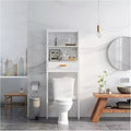  Bathroom Over Toilet Storage Cabinet with 1 Drawer and 2 Open Shelves, Freestanding Wooden Storage Shelf for Bathroom White