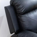 Canapé inclinable, fauteuil inclinable 3 places en cuir respirant avec table basse réversible pour salon, noir