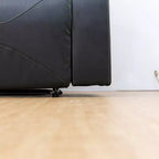 Canapé inclinable, fauteuil inclinable 3 places en cuir respirant avec table basse réversible pour salon, noir