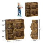 Bibliothèque pour enfants, meuble de rangement pour jouets de 91 cm de haut, étagère de présentation double face à 5 compartiments avec étagère supérieure spacieuse pour chambre d'enfant, chambre à coucher