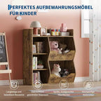 Bibliothèque pour enfants, meuble de rangement pour jouets de 91 cm de haut, étagère de présentation double face à 5 compartiments avec étagère supérieure spacieuse pour chambre d'enfant, chambre à coucher