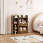 Bibliothèque pour enfants, meuble de rangement pour jouets de 91 cm de haut, étagère de présentation double face à 5 compartiments avec étagère supérieure spacieuse pour chambre d'enfant, chambre à coucher