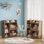 Bibliothèque pour enfants, meuble de rangement pour jouets de 91 cm de haut, étagère de présentation double face à 5 compartiments avec étagère supérieure spacieuse pour chambre d'enfant, chambre à coucher