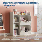 Bibliothèque pour enfants, meuble de rangement pour jouets de 91 cm de haut, étagère de présentation double face à 5 compartiments avec étagère supérieure spacieuse pour chambre d'enfant, chambre à coucher