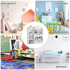 Bibliothèque pour enfants, meuble de rangement pour jouets de 91 cm de haut, étagère de présentation double face à 5 compartiments avec étagère supérieure spacieuse pour chambre d'enfant, chambre à coucher