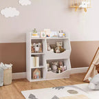 Bibliothèque pour enfants, meuble de rangement pour jouets de 91 cm de haut, étagère de présentation double face à 5 compartiments avec étagère supérieure spacieuse pour chambre d'enfant, chambre à coucher