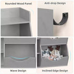 Bibliothèque pour enfants, meuble de rangement pour jouets de 91 cm de haut, étagère de présentation double face à 5 compartiments avec étagère supérieure spacieuse pour chambre d'enfant, chambre à coucher