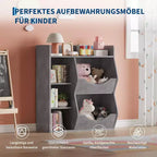 Bibliothèque pour enfants, meuble de rangement pour jouets de 91 cm de haut, étagère de présentation double face à 5 compartiments avec étagère supérieure spacieuse pour chambre d'enfant, chambre à coucher