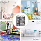 Bibliothèque pour enfants, meuble de rangement pour jouets de 91 cm de haut, étagère de présentation double face à 5 compartiments avec étagère supérieure spacieuse pour chambre d'enfant, chambre à coucher