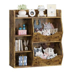 Bibliothèque pour enfants, meuble de rangement pour jouets de 91 cm de haut, étagère de présentation double face à 5 compartiments avec étagère supérieure spacieuse pour chambre d'enfant, chambre à coucher