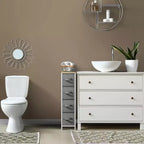 Commode étroite à 4 tiroirs - avec cadre en acier, plateau en bois et tiroirs en tissu faciles à tirer pour petits espaces, placards, chambre, salle de bain et buanderie