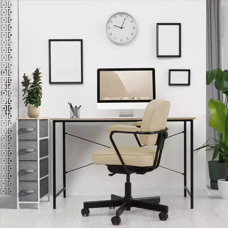 Commode étroite à 4 tiroirs - avec cadre en acier, plateau en bois et tiroirs en tissu faciles à tirer pour petits espaces, placards, chambre, salle de bain et buanderie
