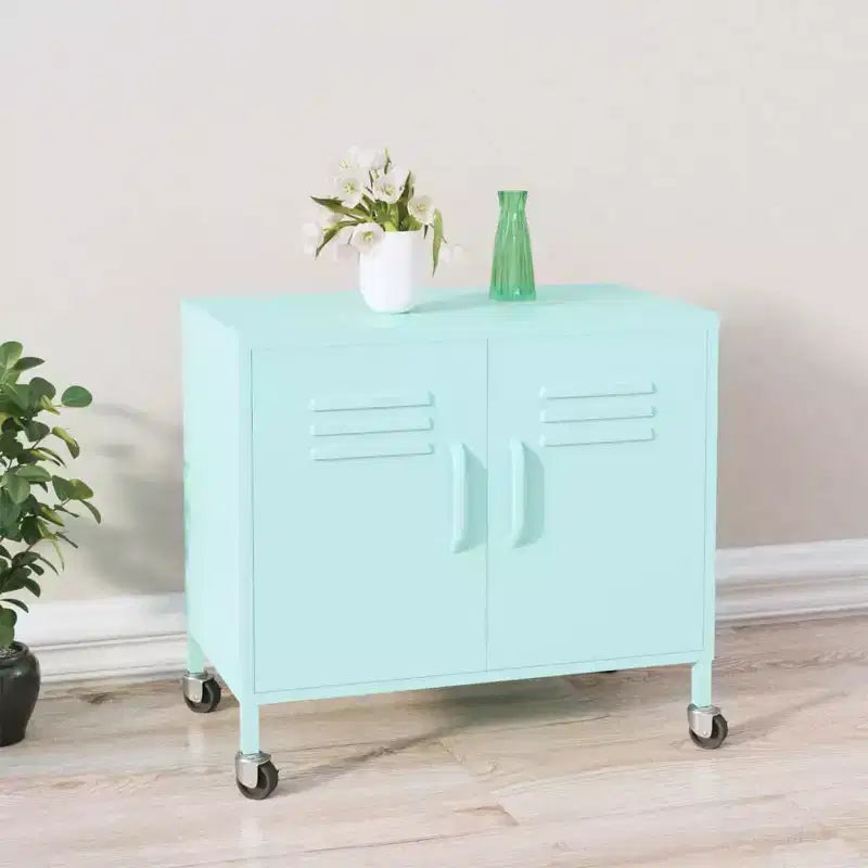 Armoire de rangement robuste, classeur autoportant à roulettes pour bureau à domicile, style industriel