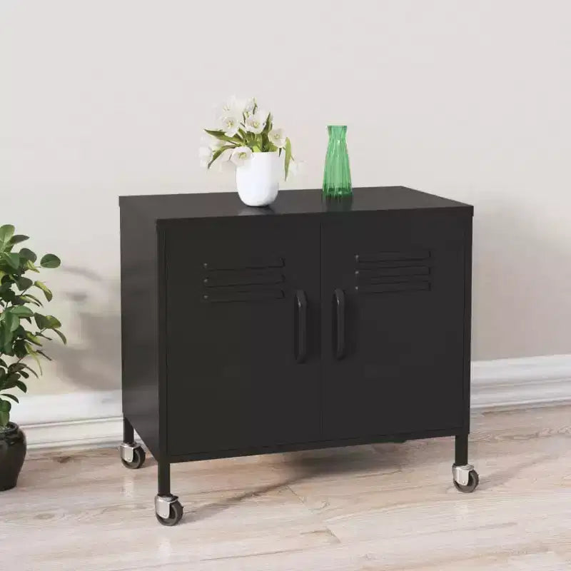 Armoire de rangement robuste, classeur autoportant à roulettes pour bureau à domicile, style industriel