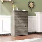  Tall Dresser Chest of Drawers, Grey Dresser 6 Drawer Chest, Wood Gray Dressers for Bedroom