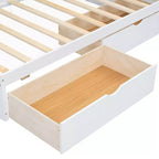 Lit de jour jumeau avec lit gigogne et bibliothèque, lit de jour en forme de L avec étagères et ports USB, cadre de lit d'angle jumeau avec tête de lit