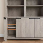 Bibliothèque haute à 6 niveaux de 189 cm avec double rangement, bibliothèque double avec 12 casiers, grandes bibliothèques autoportantes pour bureau à domicile