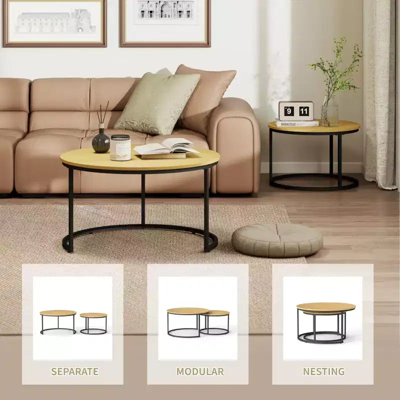 31 tables basses gigognes, table basse ronde pour le salon, la chambre