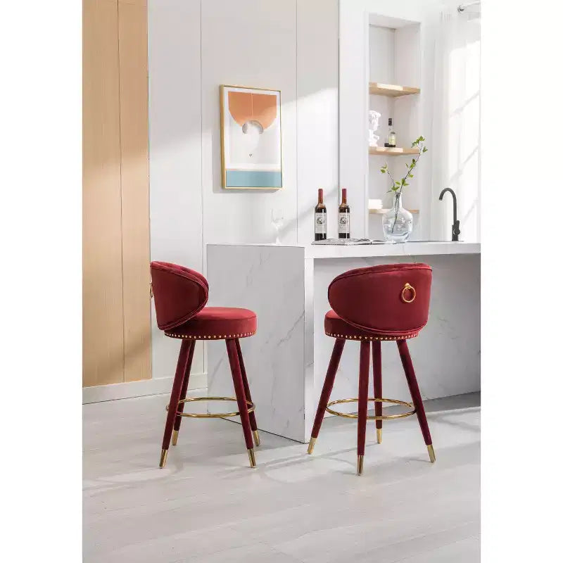 Tabourets de bar  Tabourets de bar avec coussins d'assise rembourrés Chaises Tabourets à pieds en bois Tabourets de bar hauteur comptoir pour bureaux et restaurants