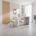 Bar Stools  Upholstered Seat Cushions Bar Stools Chairs Wood Legs Stool Offices Counter Height Bar Stool for Restaurants
