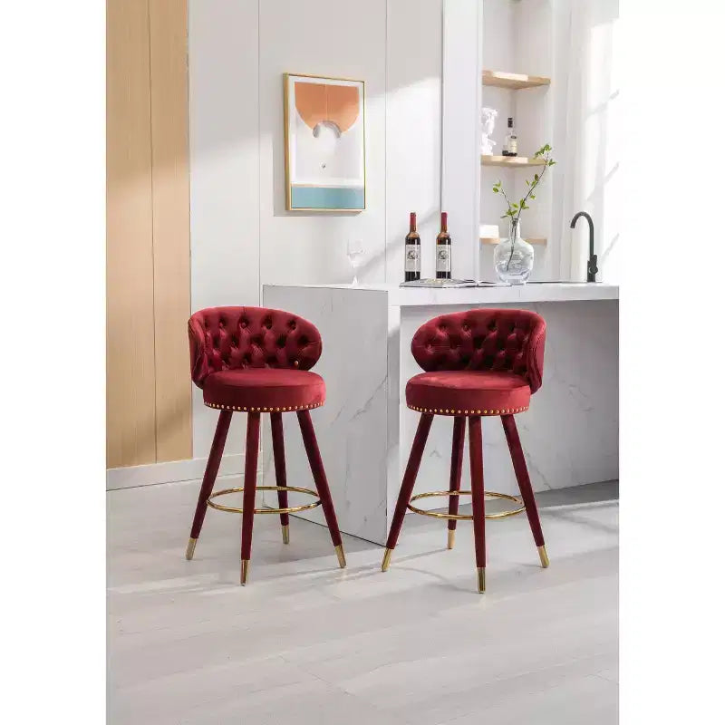 Tabourets de bar  Tabourets de bar avec coussins d'assise rembourrés Chaises Tabourets à pieds en bois Tabourets de bar hauteur comptoir pour bureaux et restaurants