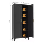 Armoire de rangement métallique avec portes doubles et étagères réglables; Forte capacité de charge; Idéale pour les cuisines, les salons et les chambres