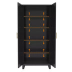 Armoire de rangement métallique avec portes doubles et étagères réglables; Forte capacité de charge; Idéale pour les cuisines, les salons et les chambres