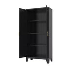 Armoire de rangement métallique avec portes doubles et étagères réglables; Forte capacité de charge; Idéale pour les cuisines, les salons et les chambres