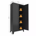 Armoire de rangement métallique avec portes doubles et étagères réglables; Forte capacité de charge; Idéale pour les cuisines, les salons et les chambres