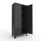 Armoire de rangement métallique avec portes doubles et étagères réglables; Forte capacité de charge; Idéale pour les cuisines, les salons et les chambres