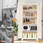 Armoire de rangement métallique avec portes doubles et étagères réglables; Forte capacité de charge; Idéale pour les cuisines, les salons et les chambres