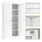 Armoire de rangement métallique avec portes doubles et étagères réglables; Forte capacité de charge; Idéale pour les cuisines, les salons et les chambres