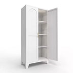 Armoire de rangement métallique avec portes doubles et étagères réglables; Forte capacité de charge; Idéale pour les cuisines, les salons et les chambres