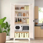 Armoire de rangement métallique avec portes doubles et étagères réglables; Forte capacité de charge; Idéale pour les cuisines, les salons et les chambres