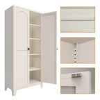 Armoire de rangement métallique avec portes doubles et étagères réglables; Forte capacité de charge; Idéale pour les cuisines, les salons et les chambres