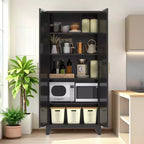 Armoire de rangement métallique avec portes doubles et étagères réglables; Forte capacité de charge; Idéale pour les cuisines, les salons et les chambres