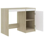 Bureau d'ordinateur moderne en chêne Sonoma de 100 cm avec armoire de rangement intégrée pour bureau à domicile